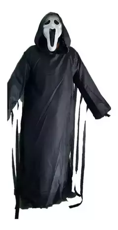 Disfraz Scream Adulto Tunica Negra + Máscara Halloween - tienda online