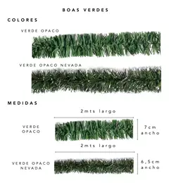 Boa Guirnalda Verde Nevado Navideña 2mts Navidad (VERDE OPACO NEVADA- ART 700N) en internet