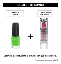 Combo Labial + Esmalte De Uñas Fluo Kit Brilla Con Luz Uv - comprar online