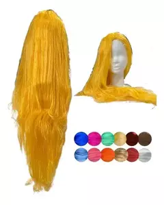 Peluca Lacia Extra Larga 1 Metro Colores Disfraz - comprar online