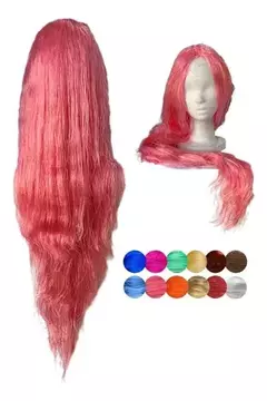 Peluca Lacia Extra Larga 1 Metro Colores Disfraz - tienda online