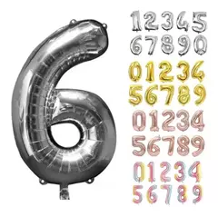 Imagen de Globo Metalizado Numeros de 16" 40 cm Colores Cotillon