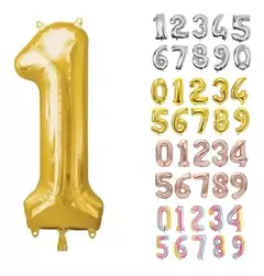 Globo Metalizado Numeros de 16" 40 cm Colores Cotillon - tienda online