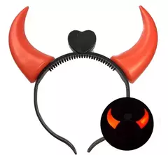 Vinchas Diablita Led X 1 Cuernitos Luminoso Cotillon
