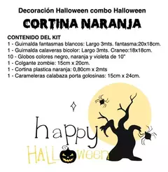 Kit Combo Decoracion Halloween Globos Guirnalda Cortina - comprar online