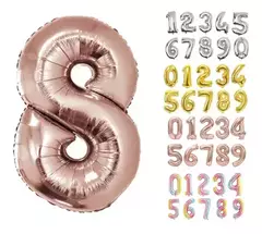 Globo Metalizado Numeros de 16" 40 cm Colores Cotillon - comprar online
