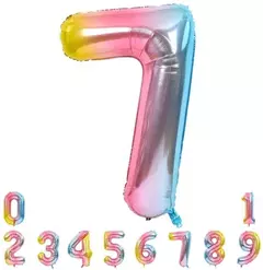 Globo Metalizado Numeros de 16" 40 cm Colores Cotillon - comprar online