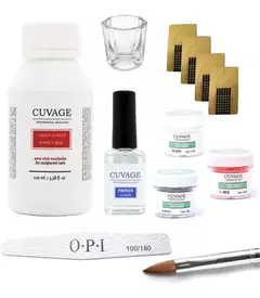 Kit Uñas Esculpidas Acrilico Combo Cuvage Pincel Molde Lima