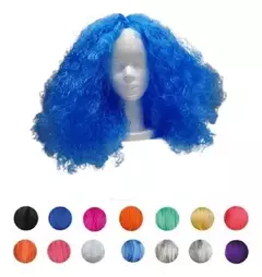 Pelucas Rulos Larga Colores Cotillon Disfraz - comprar online