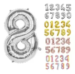 Imagen de Globo Metalizado Numeros de 16" 40 cm Colores Cotillon