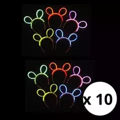 Combo Vinchas Luminosas Orejas De Raton Neon X 10 Cotillon Luminoso en internet