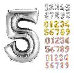 Imagen de Globo Metalizado Numeros de 16" 40 cm Colores Cotillon