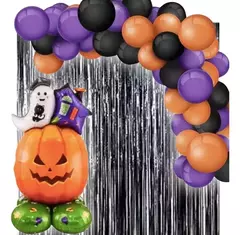 Kit Combo Decoracion Halloween Globos Guirnalda Cortina en internet