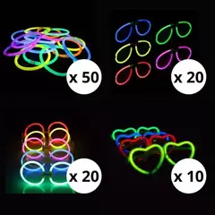 Combo Luminoso 50 Lentes Anteojos + 50 Pulseras Neon - comprar online