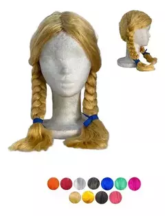 Peluca Larga Trenzas Sin Flequillo Colores Cotillon - comprar online