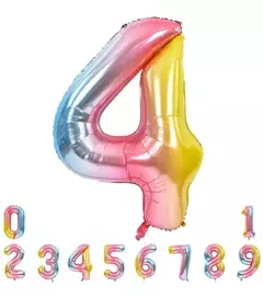 Globo Metalizado Numeros de 16" 40 cm Colores Cotillon - comprar online