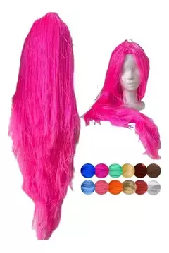 Peluca Lacia Extra Larga 1 Metro Colores Disfraz - Tienda CyP