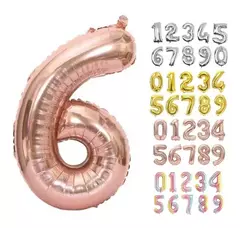 Globo Metalizado Numeros de 16" 40 cm Colores Cotillon - comprar online
