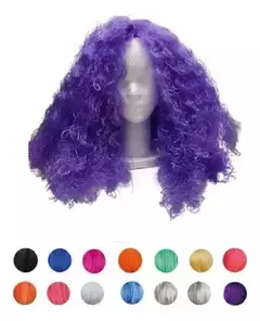 Pelucas Rulos Larga Colores Cotillon Disfraz - comprar online