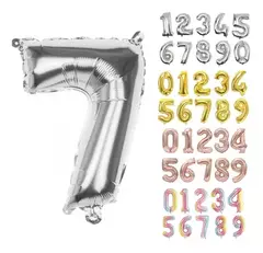 Globo Metalizado Numeros de 16" 40 cm Colores Cotillon en internet
