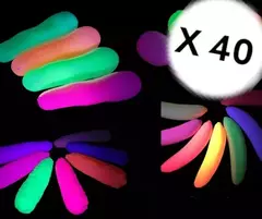 Combo Maracas Fluo X 40 Neon Uv Cotillon Fiesta Eventos en internet
