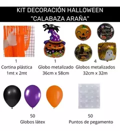 Kit Combo Decoracion Halloween Globos Guirnalda Cortina - Tienda CyP