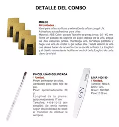 Kit Uñas Esculpidas Gelificadas Combo Gel Lima Pincel Molde - comprar online