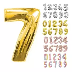 Globo Metalizado Numeros de 16" 40 cm Colores Cotillon - Tienda CyP
