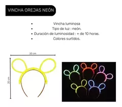 Combo Vinchas Luminosas Orejas De Raton Neon X 10 Cotillon Luminoso - comprar online