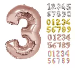 Globo Metalizado Numeros de 16" 40 cm Colores Cotillon - comprar online
