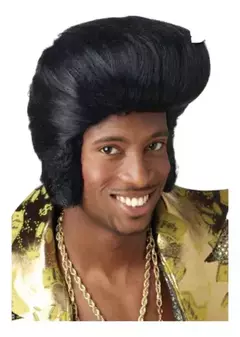 Peluca Elvis Presley Negro Disfraz Cotillon