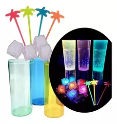 Combo Bar Luminoso Barra 12 Personas Vasos Revolvedores Hielos Led