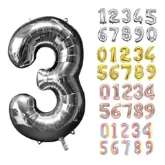 Imagen de Globo Metalizado Numeros de 16" 40 cm Colores Cotillon