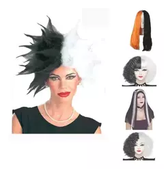 Peluca Cruella De Vil Varios Modelos Flequillo Colores