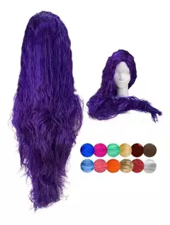 Peluca Lacia Extra Larga 1 Metro Colores Disfraz - comprar online