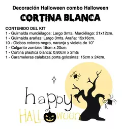 Kit Combo Decoracion Halloween Globos Guirnalda Cortina - comprar online