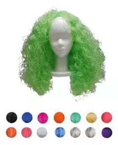 Pelucas Rulos Larga Colores Cotillon Disfraz
