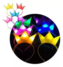 Combo Vinchas Corona Led Rey Reina X 5 Luminosas Cotillon