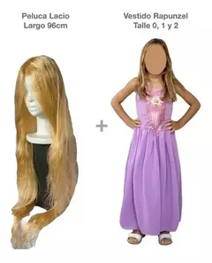 Disfraz Rapunzel Vestido + Peluca Lacio Rubio Enrredados - comprar online