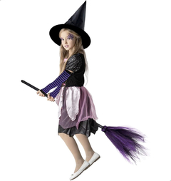 Escoba De Bruja Colores Accesorio Disfraz Halloween