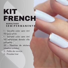 Kit French Francesitas Stickers + 2 Semipermanentes + Pincel