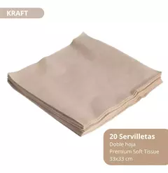 Servilletas Kraft Papel Madera X 20 Doble Hoja Descartable - comprar online