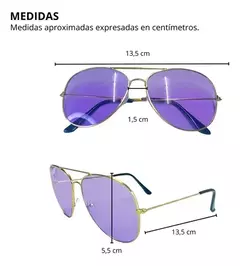 Anteojos De Sol Aviador X 4 Lentes Gafas Cotillon en internet