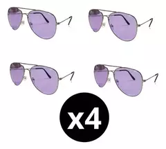 Anteojos De Sol Aviador X 4 Lentes Gafas Cotillon - Tienda CyP