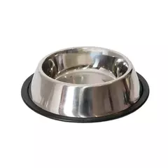 Comedero de acero inoxidable con bordes 21 cm