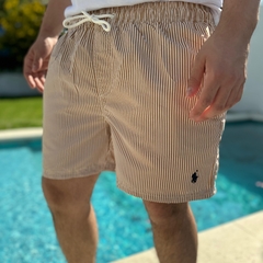MALLA POLO RAYADA MARRON