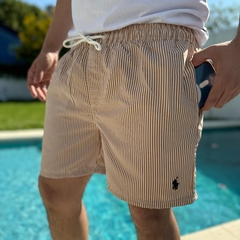 MALLA POLO RAYADA MARRON - comprar online