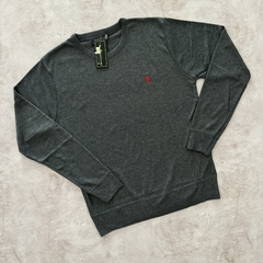 SWEATER POLO CLÁSICO GRIS TOPO - Elixir Indumentaria