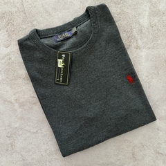 SWEATER POLO CLÁSICO GRIS TOPO