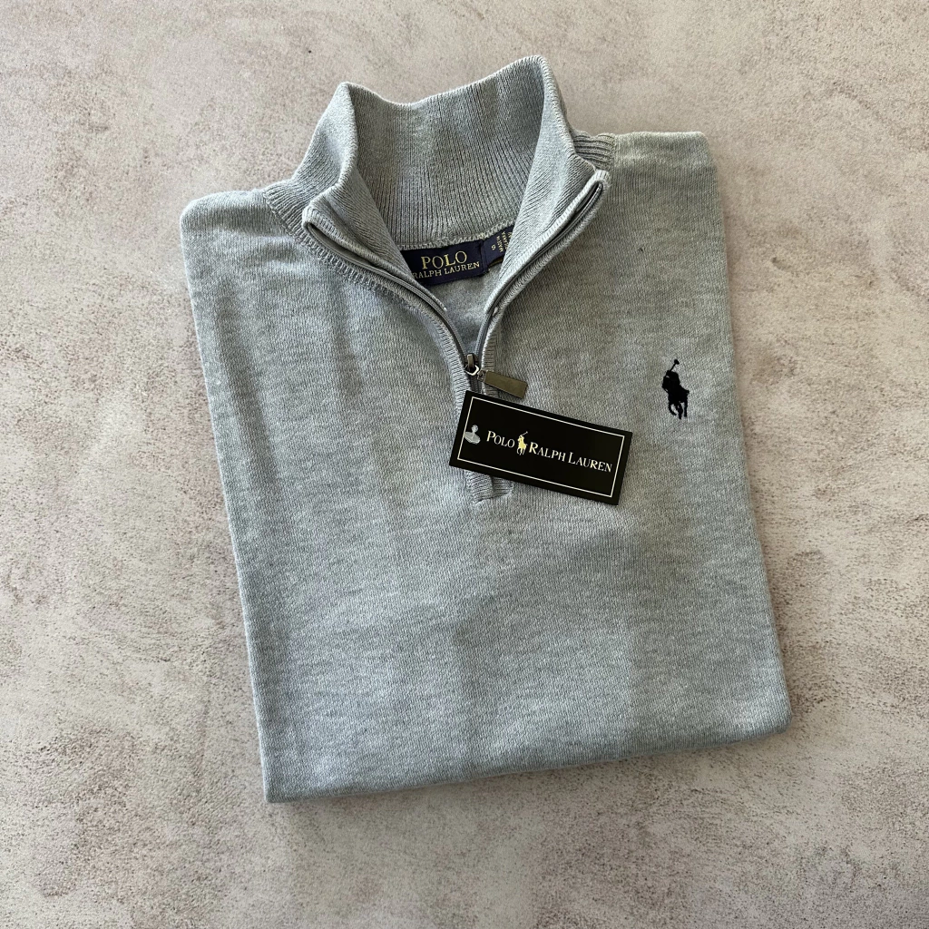 SWEATER MEDIOCIERRE POLO GRIS MELANGE